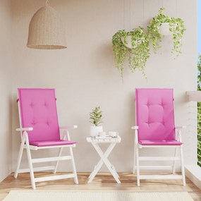 Almofadões cadeira de encosto alto de jardim 2 pcs tecido rosa