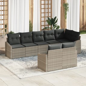 Conjunto de Jantar para Jardim de 8 Peças com Almofadas Cinza Claro Vi
