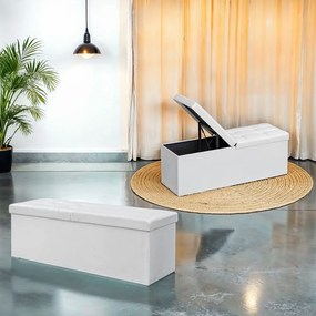 Banco com espaço de arrumação 38 x 110 x 38 cm branco