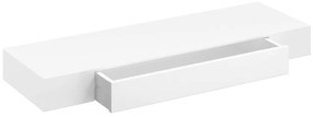 Prateleiras de parede suspensas com gavetas 2 pcs branco 80 cm