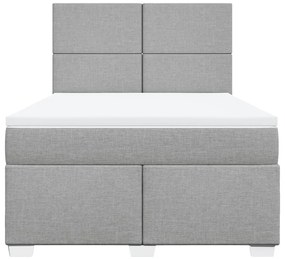 Cama com molas/colchão 140x190 cm tecido cinzento-claro