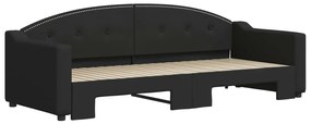 Sofá-cama com gavetão 80x200 cm tecido preto