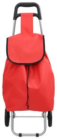Carrinho de Compras vidaXL com Rodas Vermelho 35 L