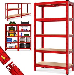 Estante para cargas pesadas até 875 kg 180 x 90 x 40 cm Vermelho