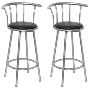 vidaXL Bancos de bar 2 pcs couro artificial preto