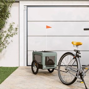 vidaXL Reboque de bicicleta p/ animais tecido oxford/ferro cinza/preto