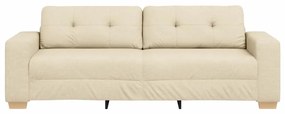 Sofá de 3 lugares vidaXL Creme 180 cm em tecido