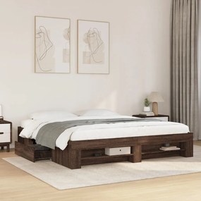 Estrutura de cama sem colchão 180x200 cm carvalho castanho