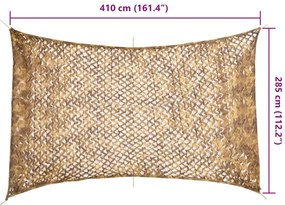 Rede de camuflagem com saco de arrumação 410x285 cm areia