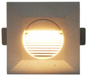 Iluminação LED de parede exterior 6 pcs 5 W quadrado prateado