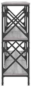 Mesa consola 156x28x80,5cm derivados de madeira cinzento sonoma