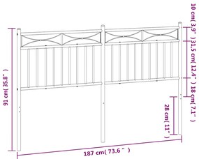 Cabeceira de cama 180 cm metal preto