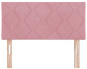 Cabeceira em rosa, design de blocos de diamante, 100cm, veludo