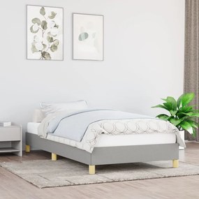 Estrutura de cama em tecido 80x200 cm cinzento-claro