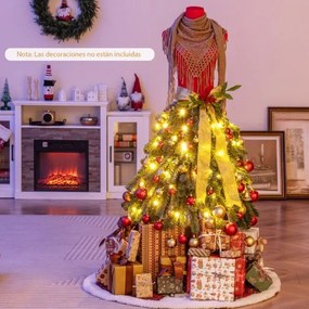 Árvore de Natal artificial Lojas roupa pré-iluminada de 150 cm com vestido em forma de manequim com 248 pontas de ramos 100 bagas vermelhas Luzes LED