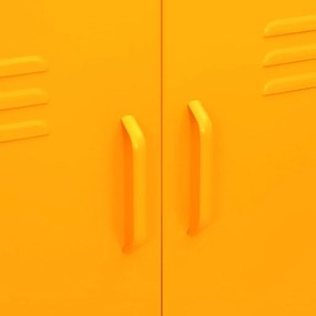 Armário de arrumação aço 80x35x101,5 cm amarelo mostarda