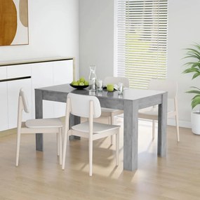 vidaXL Mesa de jantar 140x74,5x76 cm contraplacado cinzento cimento