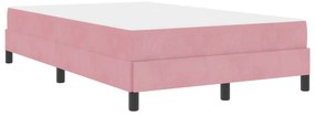 vidaXL Cama Box com colchão Rosa 120 x 190 cm tecido