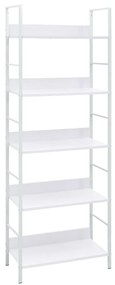 vidaXL Estante com 5 prateleiras derivados de madeira branco