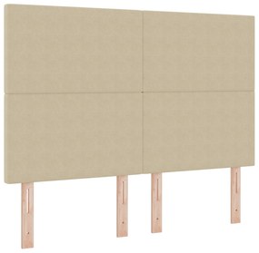 Cabeceira vidaXL Design Simples Verde Claro Cinza 160 cm Tecido de Vel