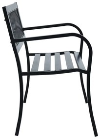 Banco jardim 125 cm aço preto