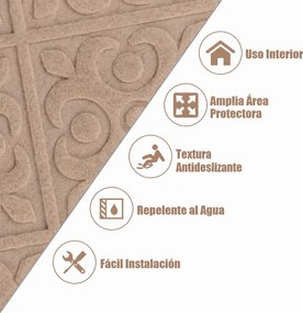 Conjunto de 15 Tapetes Antiderrapantes para Escadas, 76 x 20 cm, Impermeáveis, Bege