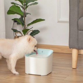 PawHut Dispensador de Água para Gatos 3L Fonte de Água Automática para Cães e Gatos com Sensor Infravermelho 21x20x18cm Branco e Azul