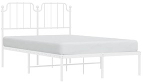 Estrutura de cama com cabeceira 120x190 cm metal branco