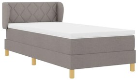Cama Box Spring vidaXL com Colchão em Taupe, 90x200 cm, Tecido