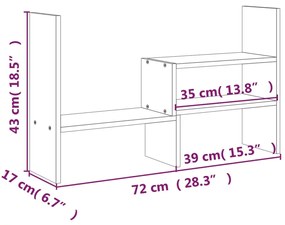Suporte para monitor (39-72)x17x43 cm pinho maciço branco