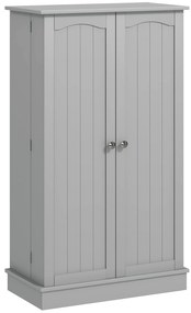 HOMCOM Armário de Cozinha Armário Despensa Cozinha com 2 Portas e 16 Prateleiras Armário Moderno 60x30x104 cm Cinzento | Aosom Portugal