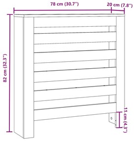 Cobertura de radiador derivados de madeira cinzento sonoma