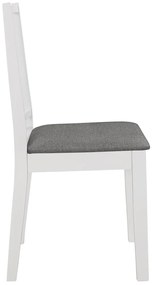 Cadeiras de jantar com almofadões 6 pcs madeira maciça branco