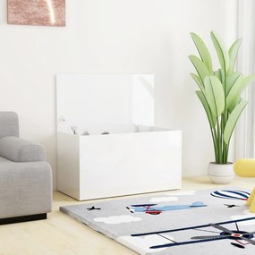 803062 vidaXL Arca arrumação 84x42x46 cm madeira processada branco brilhante