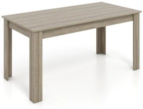 Mesa de jantar retangular com pernas em L robustas 160 x 80 x 76 cm (Bancos não incluídos) Castanho