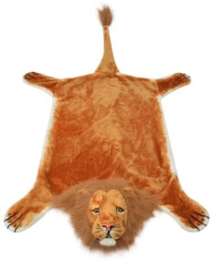 Tapete leão de pelúcia 205 cm castanho