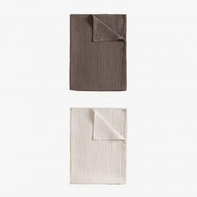 Conjunto De 2 Toalhas De Cozinha De Algodão Ripert Cores Naturais - Sklum