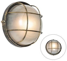 Candeeiro de parede exterior industrial dourado antigo IP44 - Hanneke Industrial