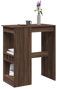 Mesa de bar com prateleiras derivados madeira carvalho castanho