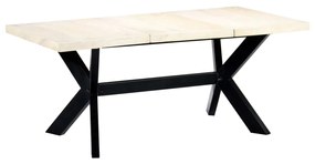 Mesa de jantar 180x90x75 cm madeira de mangueira maciça branco - 246125
