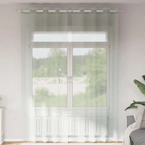 vidaXL Cortinas de voile com ilhós 2 pcs cinzento-claro 140x300 cm