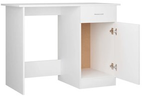 Secretária Woki com 1 Gaveta e Porta de 100 cm - Branco - Design Moder