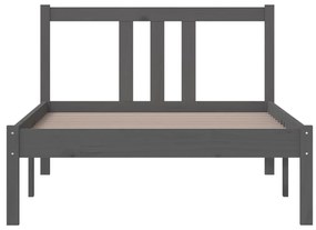 Estrutura de cama 90x200 cm madeira maciça cinzento