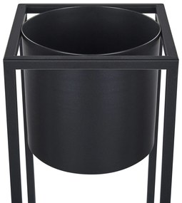 Suporte para vasos em metal preto 15 x 15 x 50 cm IDRA Beliani