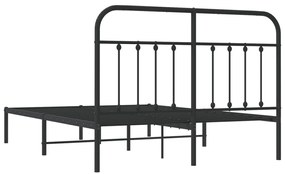 Estrutura de cama com cabeceira 140x190 cm metal preto