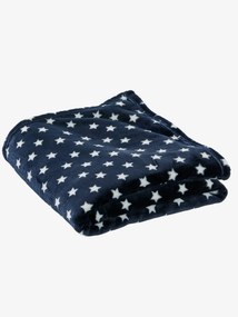 Cobertor para criança em microfibra, estampado às estrelas azul escuro estampado