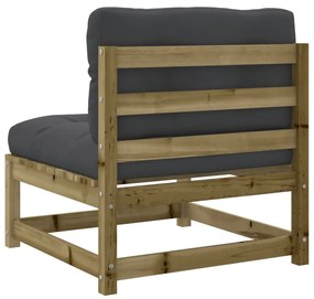 7 pcs conjunto sofás de jardim c/ almofadões pinho impregnado