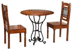 vidaXL 3 pcs conjunto de bistrô madeira de acácia maciça