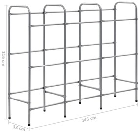 Prateleira para 9 caixas 145x33x116 cm aço prateado