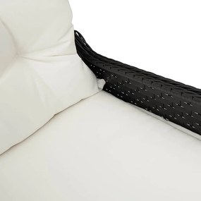Cadeira Reclinável vidaXL com Almofada Rattan Preto